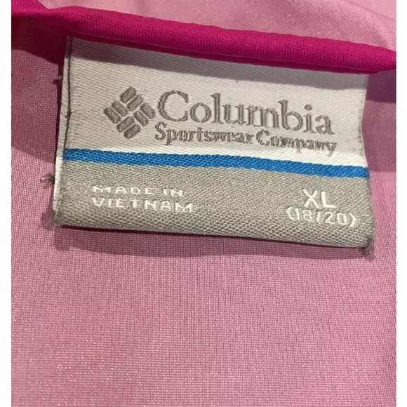 Columbia Youth Girl Jacket Windbreaker Pink Size XL Full Zip Hood Rain Coat - Picture 4 of 6